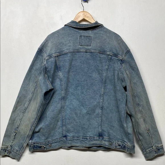 Levi's Men's Washed Blue Denim Trucker Jacket XXL - Picture 3 of 7